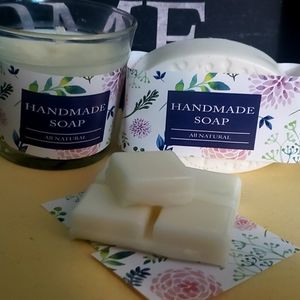 Trio de vela jabon y cera homemade coco